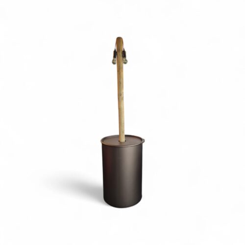 210L Olievat met Paalhouder en 2,5 Meter Houten Paal – Industrieel & Multifunctioneel